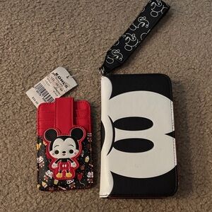 Mickey Mouse Black and Red Phone Wallet Set